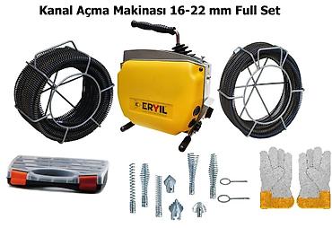 nabor acar: **Kanal açma maşını 16–22 mm Full Set** Peşəkar kanalizasiya və boru — 2