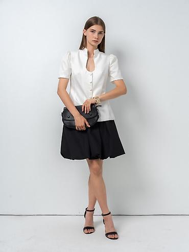 черная блузка: Блузка, Классическая модель, Однотонный — 4