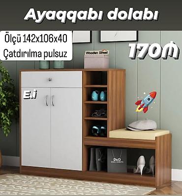 stekan olcusu: Yeni, 2 qapılı, Rəngli, Taxta Ayaqqabı dolabı — 1