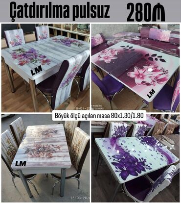 lalafo az ucuz tap stol stul: Для кухни, Новый, Раскладной, Прямоугольный стол, 4 стула