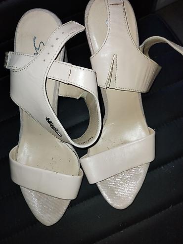 Sandale: Ženske sandale na štiklu, bež/boja kože. - Model: otvoreni prsti — 1