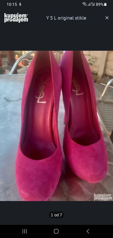 sivo odelo braon cipele: Pumps, YSL, 39.5