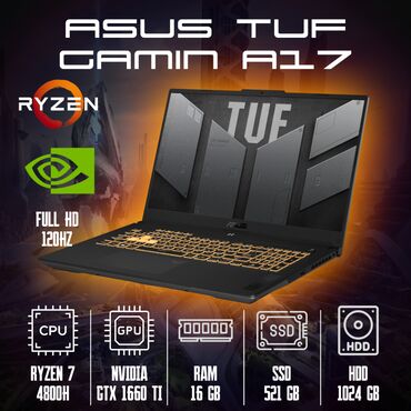 покупка ноутбука: Ноутбук, Asus, 16 ГБ ОЗУ, AMD Ryzen 7, 17.3 ", Б/у, Для работы, учебы, память SSD