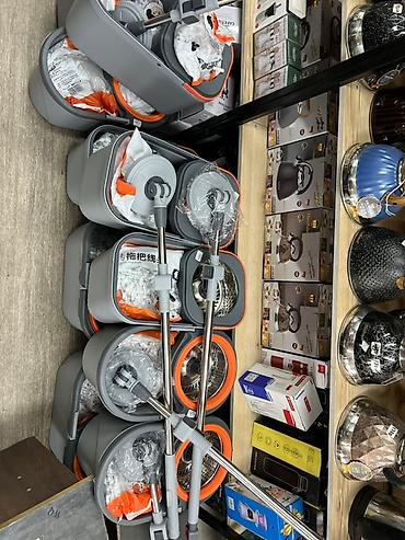 Комплект для мытья полов с центрифугой (spin-mop) в ведре -