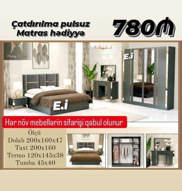 ikinci el laminat: *Yataq Dəsti 780Azn💥* 🎁Matras hədiyyə ✔️Rəng seçimi var *✔️Şəhər