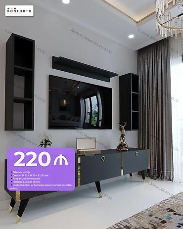 Məhsul: Televizor altlığı və divar modulu dəsti – Ölçü (altlıq): D 40