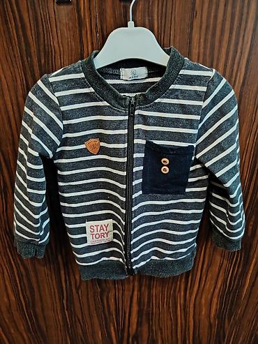 Üst geyimləri: Uşaq sviteri/jemper-jaket - Model: xətlərlə naxışlı, ön hissəsi — 2