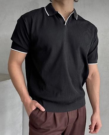 Kişi geyimləri: Polo köynək, S, rəng - Qara — 1