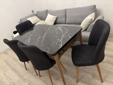 Masa və oturacaq dəstləri: Qonaq otağı üçün, Yeni, Açılan, Kvadrat masa, 4 stul