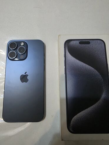 Apple iPhone: IPhone 15 Pro Max, 256 GB, Blue Titanium, Zəmanət, Barmaq izi, Simsiz şarj