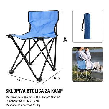 KMT Četvoronožna stolica srednja plava 297019 Sklopiva kamp stolica
