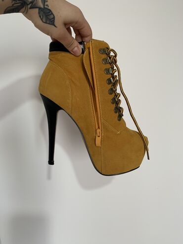 braon deblji saten: Ankle boots, H&M, 39.5