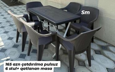 Masa və oturacaq dəstləri: Yeni, Açılmayan, 4 stul — 7