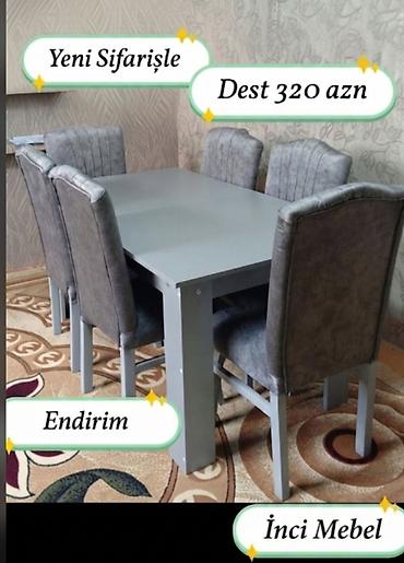 saloglu mebel instagram: Qonaq otağı üçün, Yeni, Açılmayan, Dördbucaq masa, 6 stul — 3