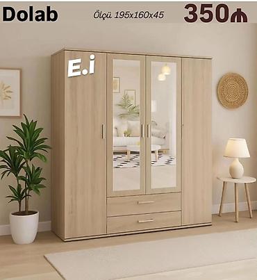 dehliz: Dolab – 3 qapılı, güzgülü, iki çekmecəli geyim şkafı Ölçü: 195×160×45 — 1