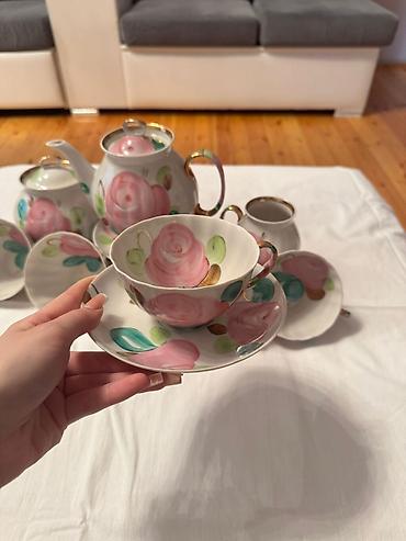 ləzgi: Çay dəsti, rəng - Çəhrayı, Farfor — 4