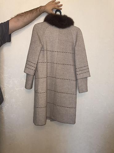 loreta kaban: LORETA qadın palto - Rəng: açıq bej-melanj - Yaxa: tünd qəhvəyi — 3