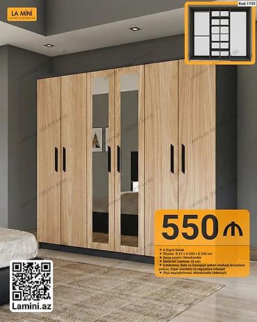 6 qapılı dolab – La Mini (Kod: 1759) - Ölçülər: D 47 × H 200 × E 240