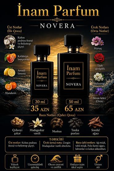 NOVERA brendindən "İnam Parfum" Unisex istifadə üçün nəzərdə tutulmuş