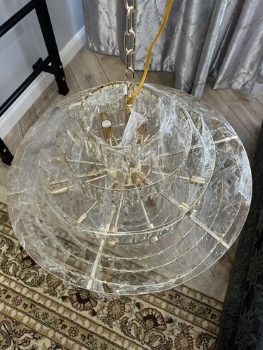 Люстры: Подвесная потолочная люстра На 21 лампочки свечки Каркас золотистый — 3