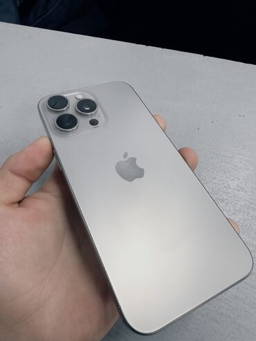 айфон 15 в рассрочку: IPhone 15 Pro Max, Колдонулган, 256 ГБ, Natural Titanium, Каптама, Куту, 87 %