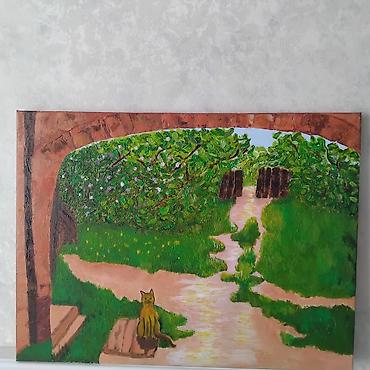 Qədim İtaliya Bağlarına Açılan Tağ 80×60 Kətan üzərində akril boya