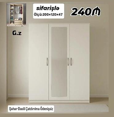 kreditle generator satisi: Üç qapılı paltar dolabı – sifarişlə Ölçü: 200×120×47 sm - Minimalist — 1