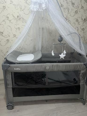 манеж большой: Манеж-кровать Kidilo T-702L, цвет Dark Grey - Размер: 125 × 65 × 74 — 3