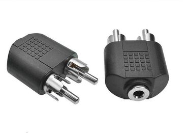 Модемы и сетевое оборудование: Адаптер/переходник Jack 3.5 mm (female) - 2 RCA (male) Black. Аудио