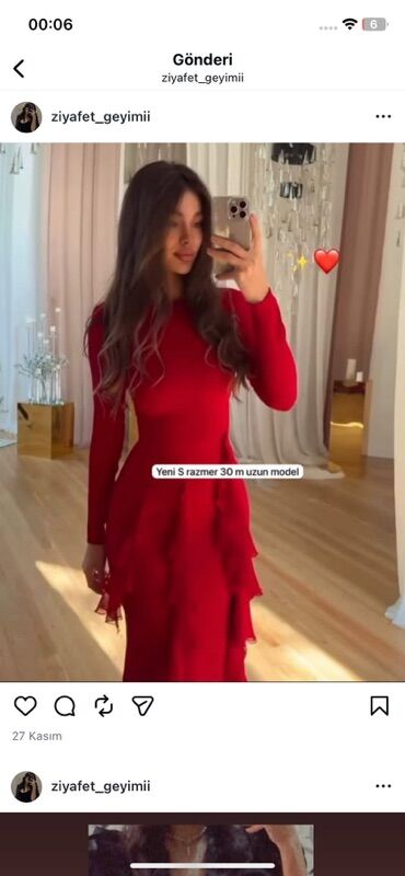 Ziyafət donları: Məhsul: Qadın ziyafət və gündəlik donlar kolleksiyası - Qırmızı uzun — 1