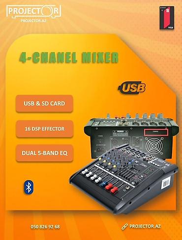 səs mikşeri: 4-kanallı Audio Mikser - USB və SD Card dəstəyi: Faylları birbaşa — 1