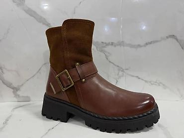 Gležnjače: Ženske zimske čizme – više modela - Topla crna čizma od brušene kože — 18