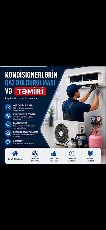kondisoner ustası: Kondisionerlərin qaz doldurulması və təmiri Peşəkar xidmət, etibarlı — 1