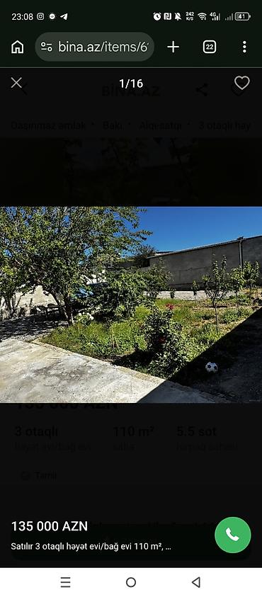 60 mine evler: Satılır: 3 otaqlı həyət evi/bağ evi Ümumi sahə: 110 m² Torpaq sahəsi — 2