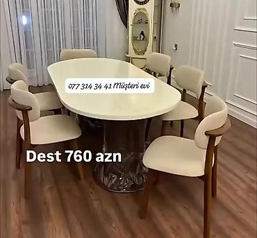 tək stol: Yemək otağı üçün dəst: - 1 ədəd ovala yaxın formalı yemək masası – — 1