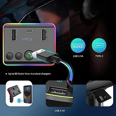 Audio oprema za auto: Bluetooth FM transmiter M-50 MP3 3.1A RGB NOVO. Opis proizvoda — 2
