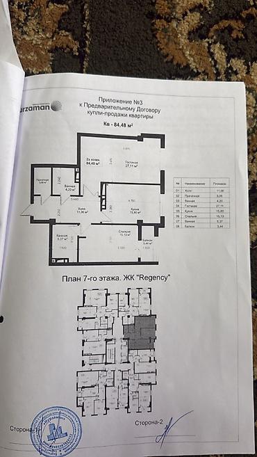 regency: 2 комнаты, 84 м², Асанбай мкр Элитка, 7 этаж — 2