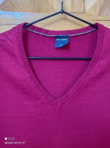 Свитера: Мужские свитеры 1) OLYMP, размер XXL - Цвет: бордовый - V-образный — 2