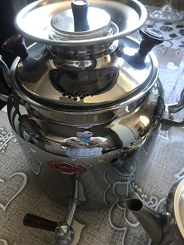 Самовары: Paslanmayan poladdan samovar dəsti İstifadə olunmayıb, 5 litr tutumu — 1