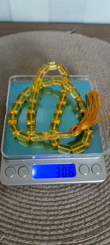 Təsbehlər: 100% təbii,bütöv daş kəhrəba!33 ədəd parlaq limon rəng,şəffaf kəhrəba — 4