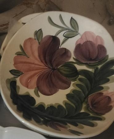 yaşil: Çini/porcelan boşqab və badya dəsti her biri 20 - Material — 4