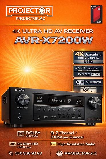 ses mixeri: Denon AVR-X7200W – 4K Ultra HD AV resiver - 9.2 kanal, hər kanalda — 1