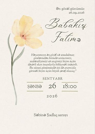 Ритуальные услуги: ✨ Bütün xüsusi günlərinizin dizaynını bizə həvalə edin! ✨ 💌 Online — 2