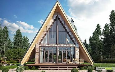 орус тил курс: Каркасно-панельные дома в стиле A‑Frame (А‑образная форма) - — 3