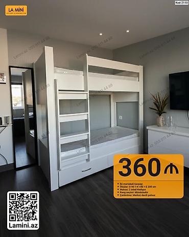 İki mərtəbəli çarpayı – La Mini (Kod: 2110) - Ölçülər: D 90 x H 180 x