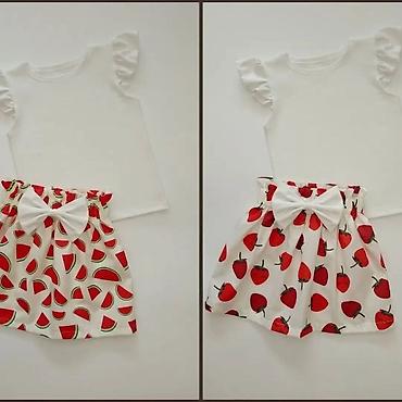 Kompleti: 👗 Cena kompleta (majica + suknja): 2500 din 📏 Veličine: 1, 2, 4, 6, 8 — 10