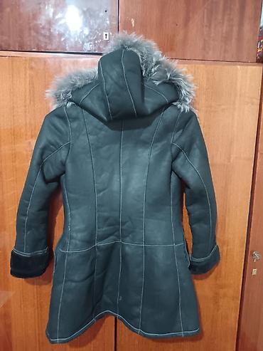 Дубленки: Дубленка, Турция, Короткая модель, С капюшоном, S — 7