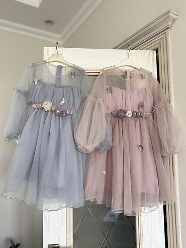 Нарядные детские платья из воздушного фатина с объемными at lalafo.kg Нарядные детские платья из воздушного фатина с объемными