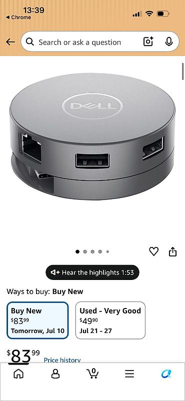 vga hdmi: Orijinal Dell ötürücü adapteri. 7 portu var. HDMI, DisplayPort — 3