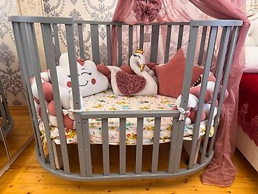 ikea stol: Oğlan və qız üçün, İşlənmiş, Yumru, Beşik, Dəstsiz, Matras ilə, Yellənmə mexanizmi ilə — 3